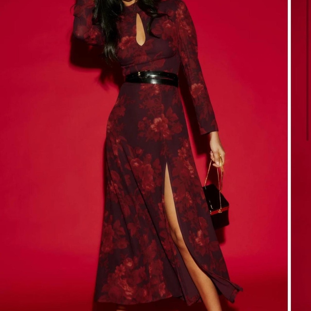 Reformation Long Sleeve Red Dress